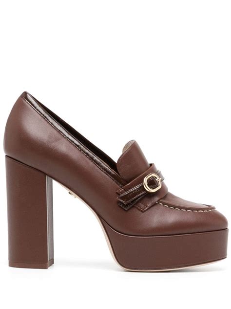 Colby Burnished Leather Platform Loafer .